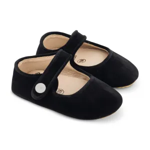 Black Velvet Classic Mary Jane Rubber Sole