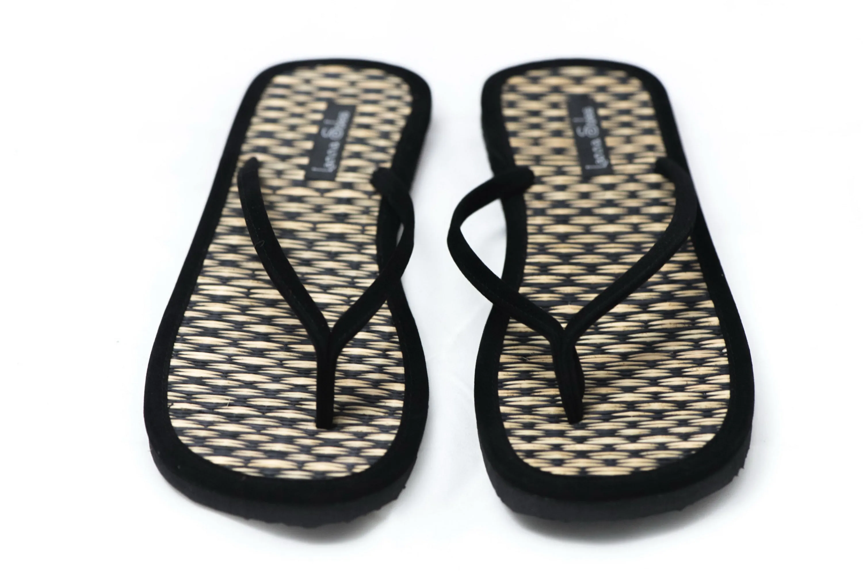 Black Velvet Natural Reed Sandals