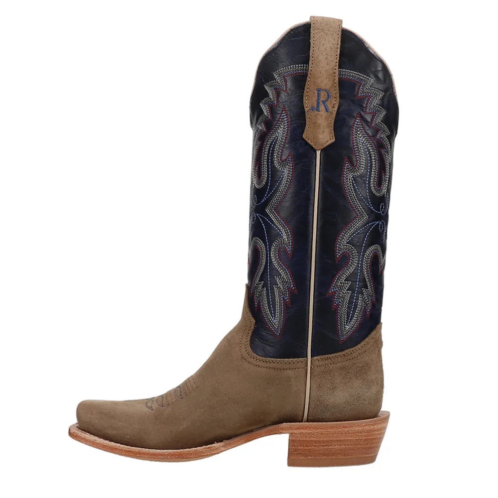 Boar Cafe Embroidered Narrow Square Toe Cowboy Boots