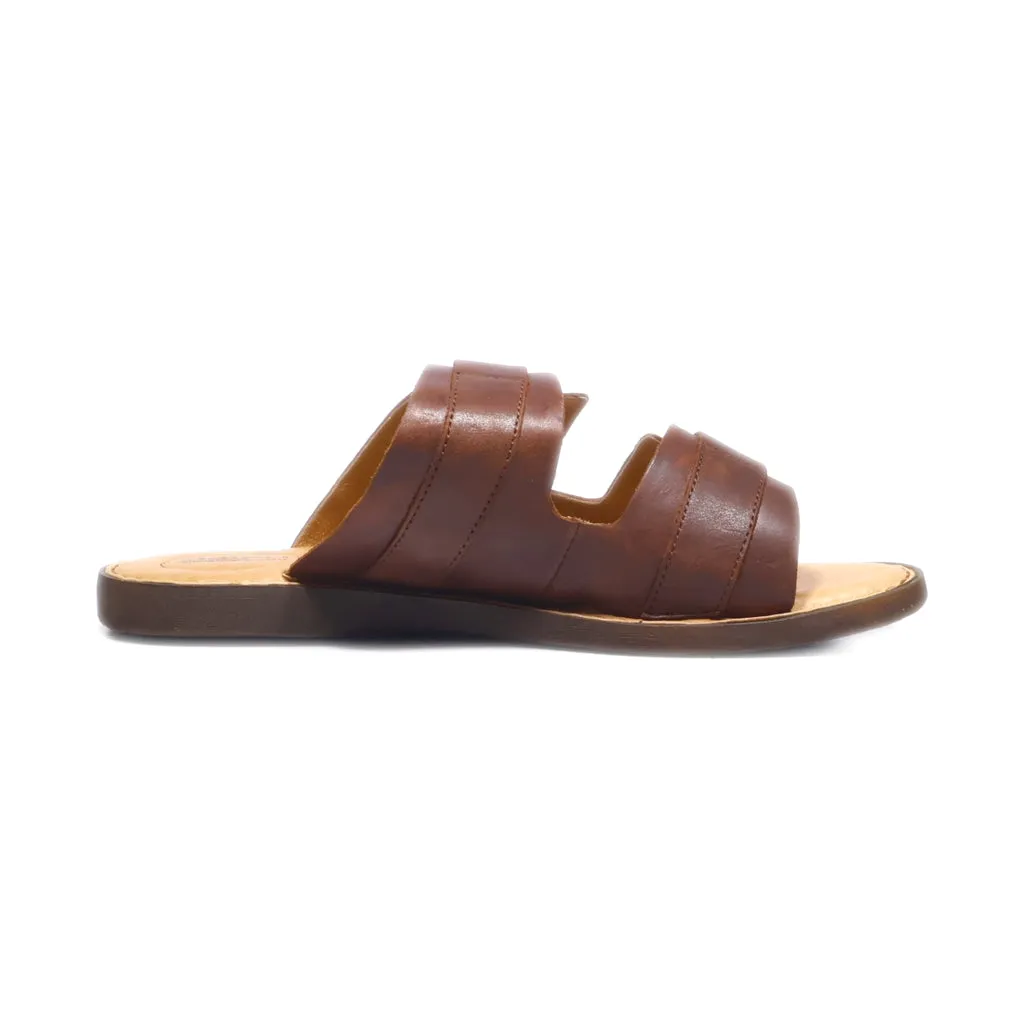 Born Henna Flat Sandals Leather Brown Colour For Women