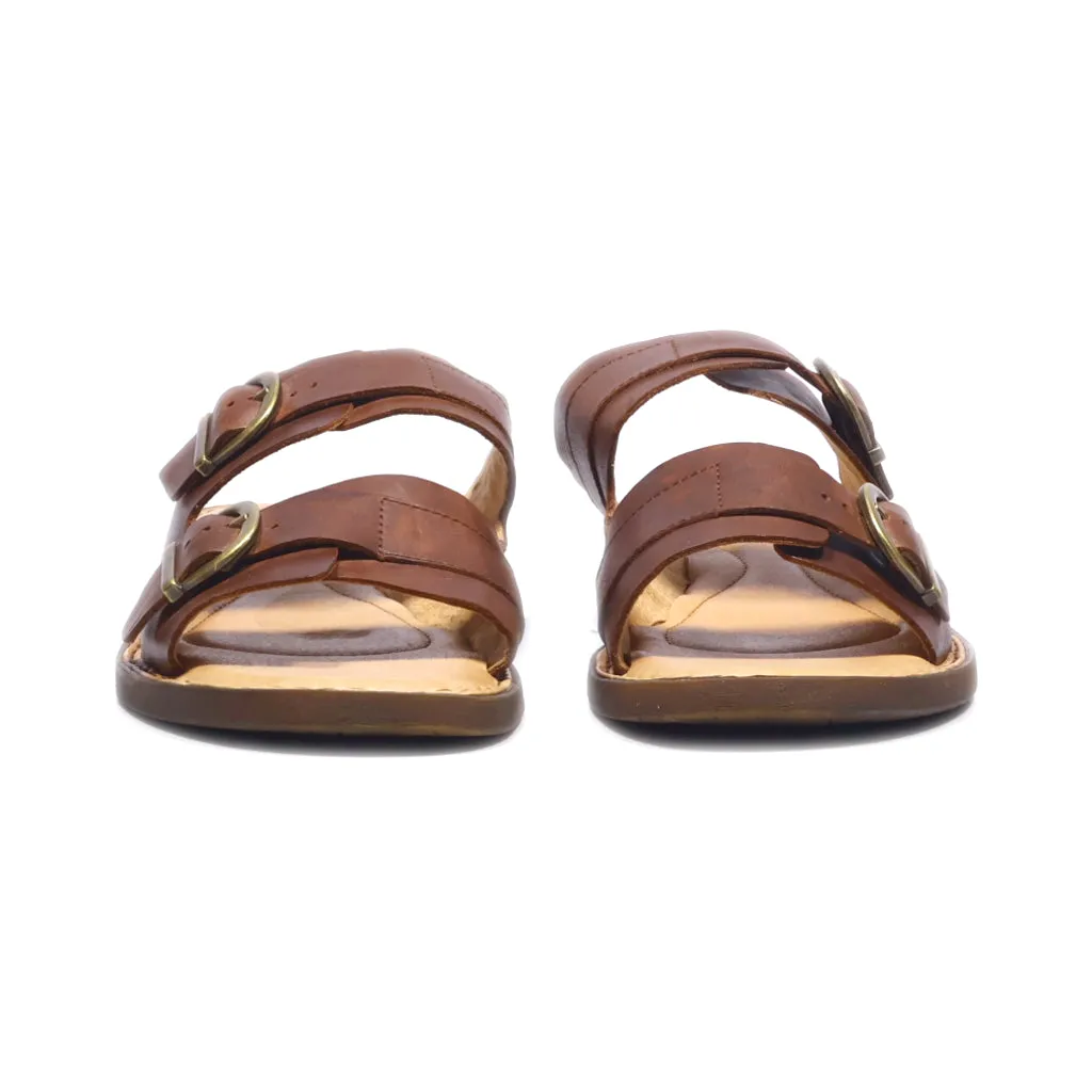 Born Henna Flat Sandals Leather Brown Colour For Women