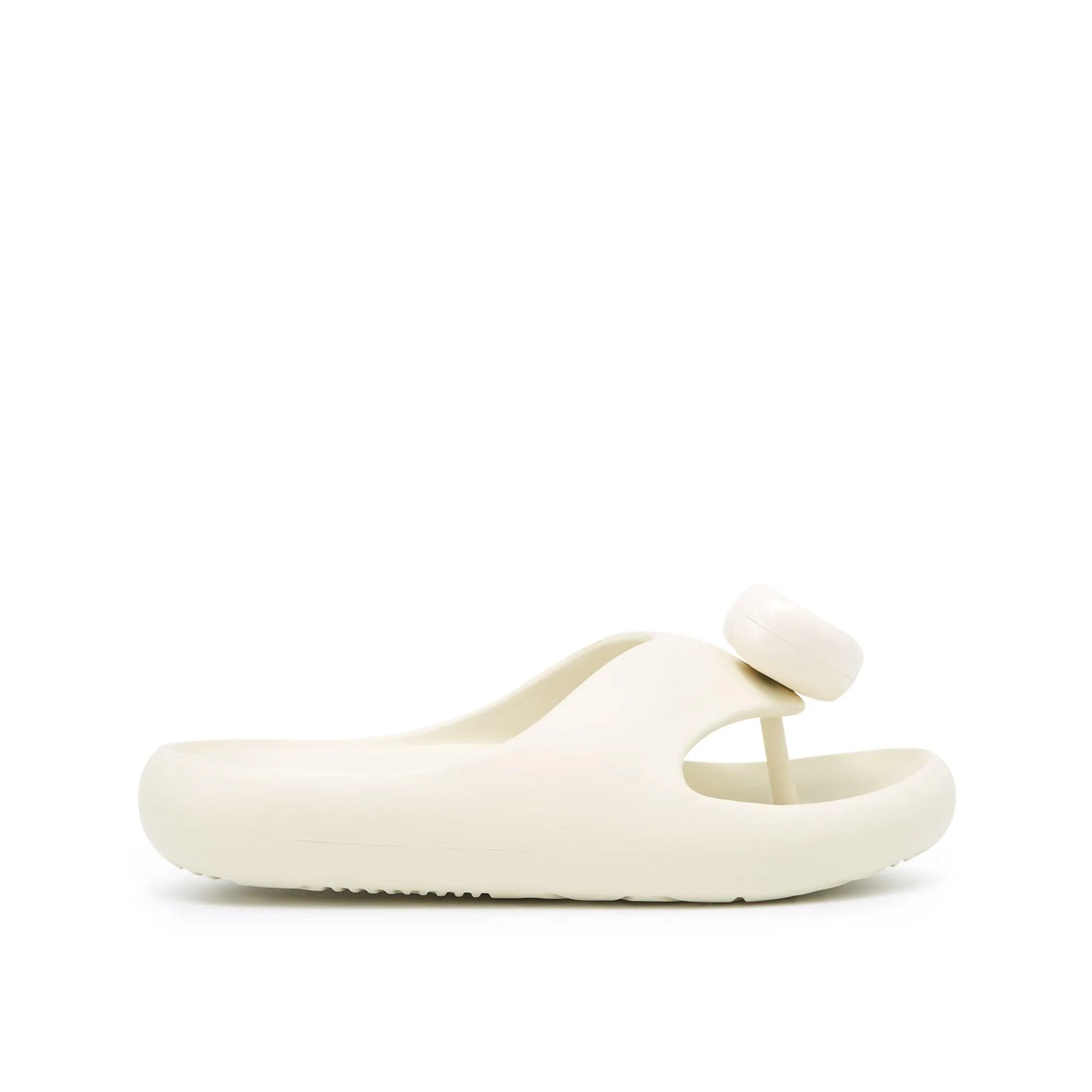 Bunny Foam Slide Flat Sandals Off-White