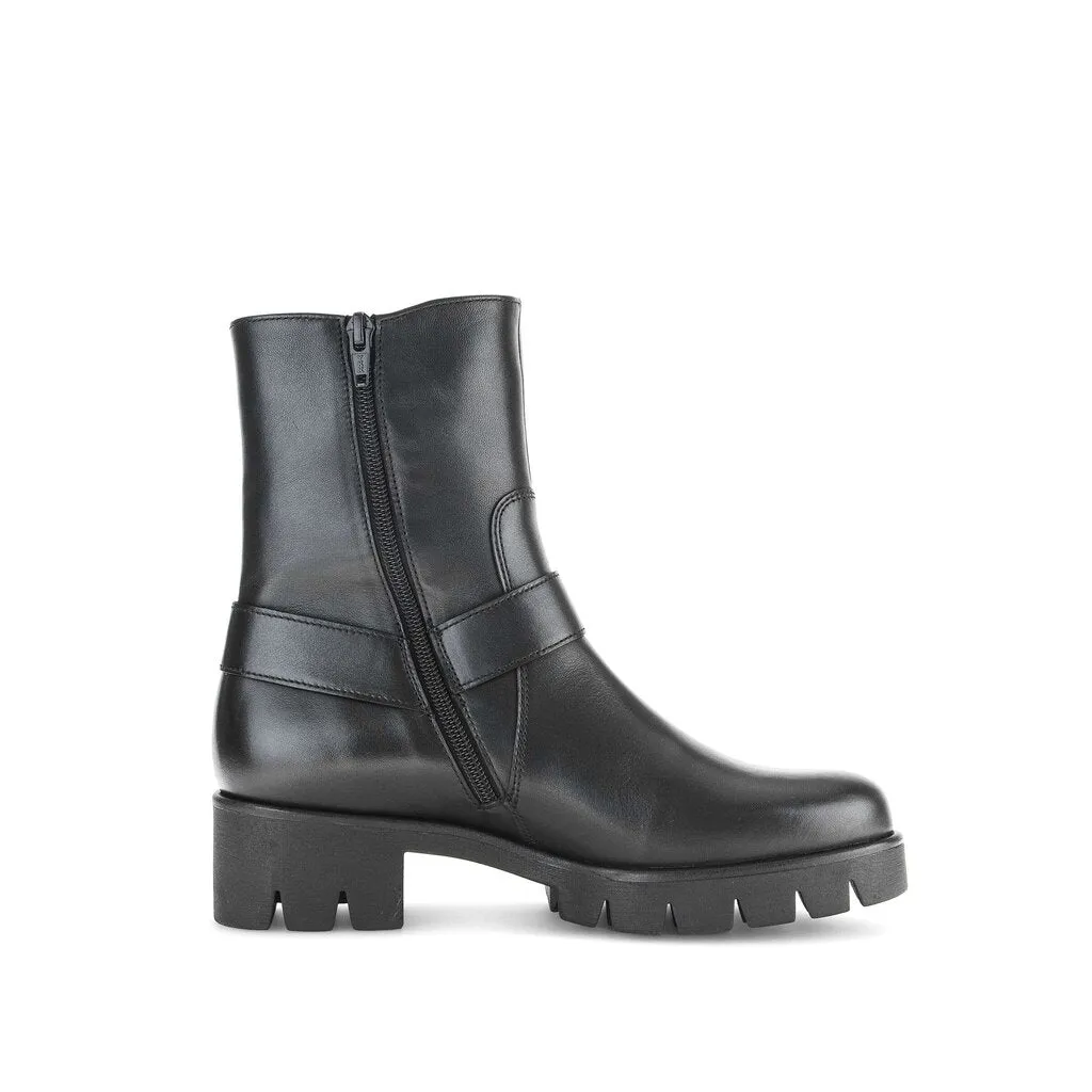 Burford Black Biker Ankle Boots