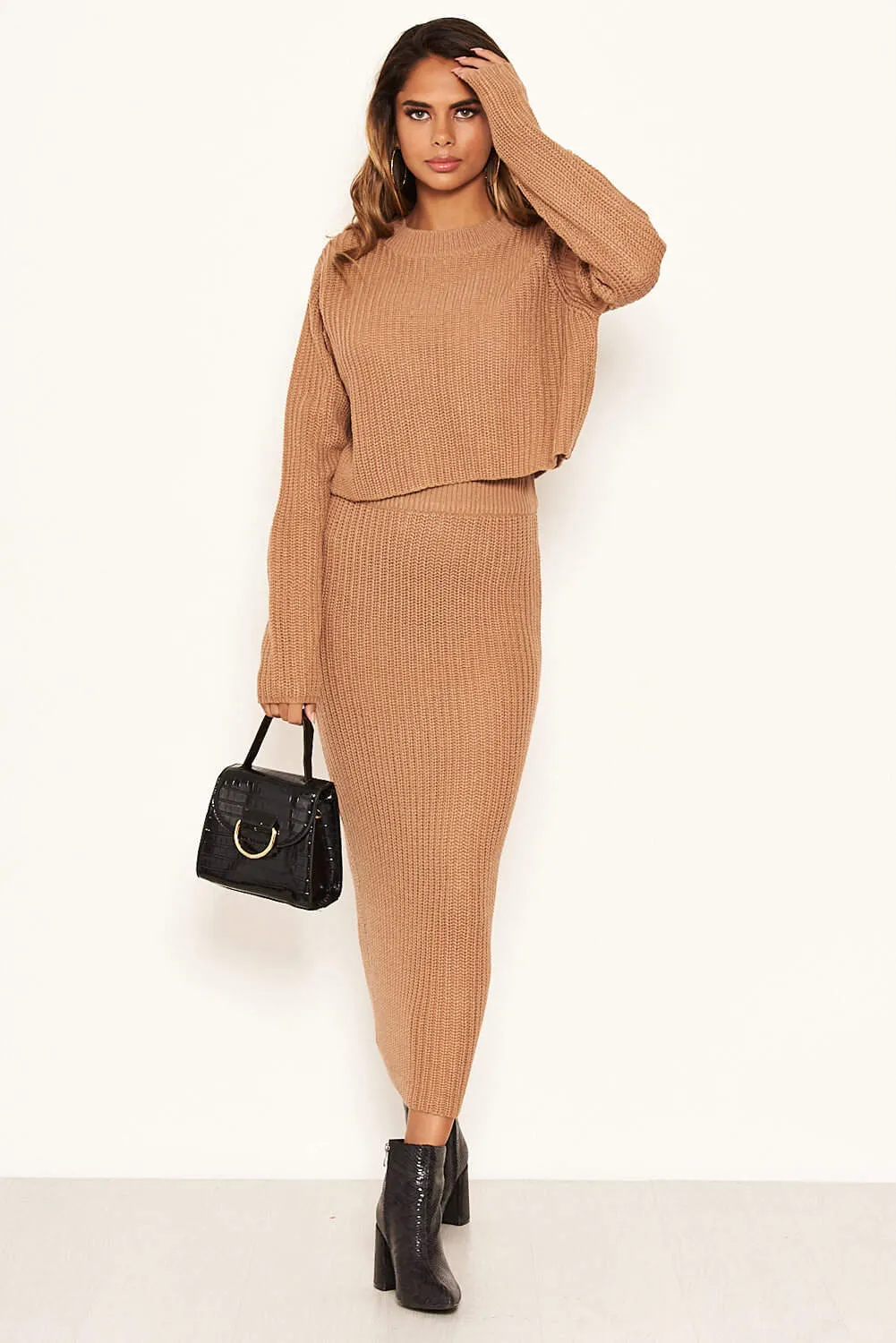 Camel Knit Skirt