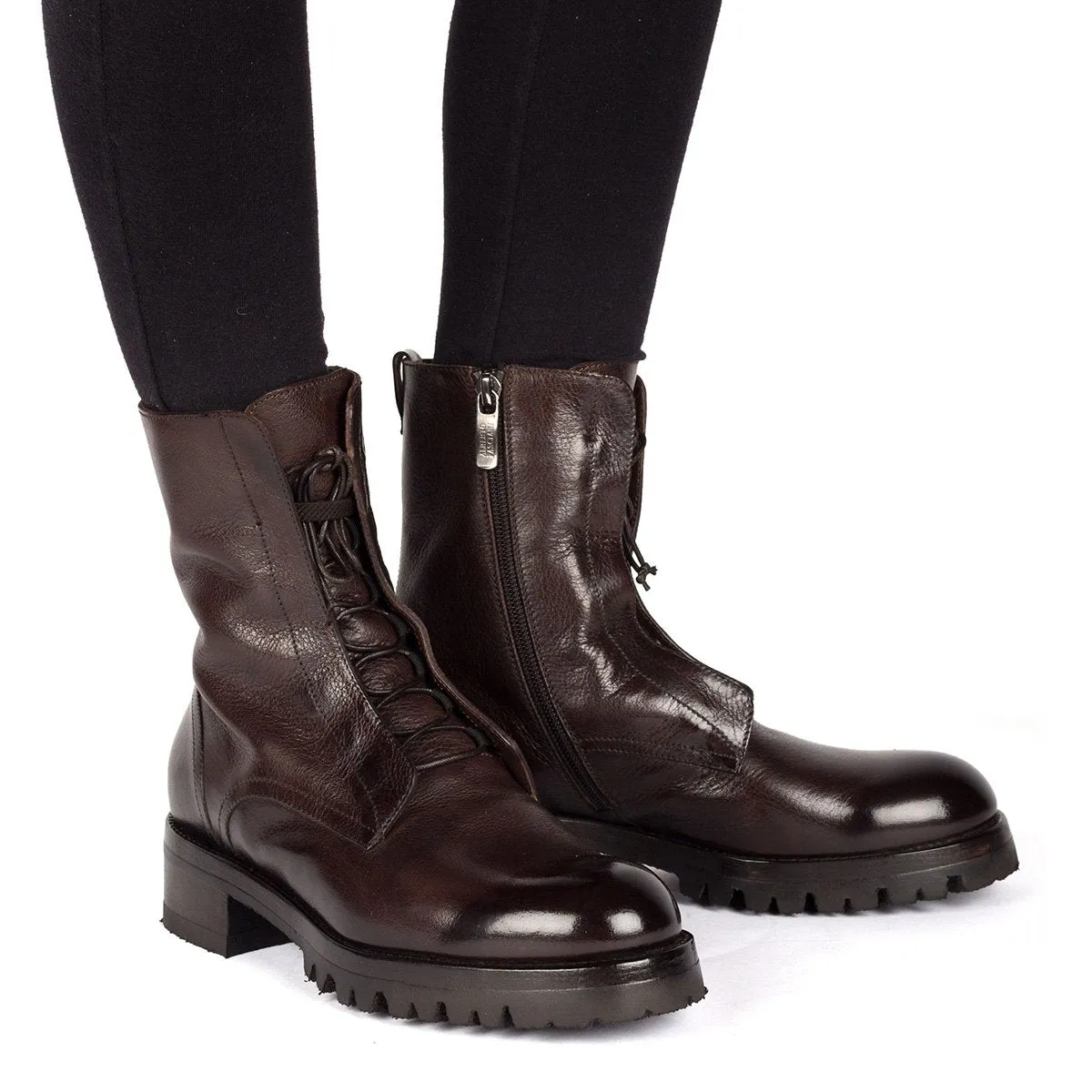 CAMIL 70022<br> Dark brown lace-up boots