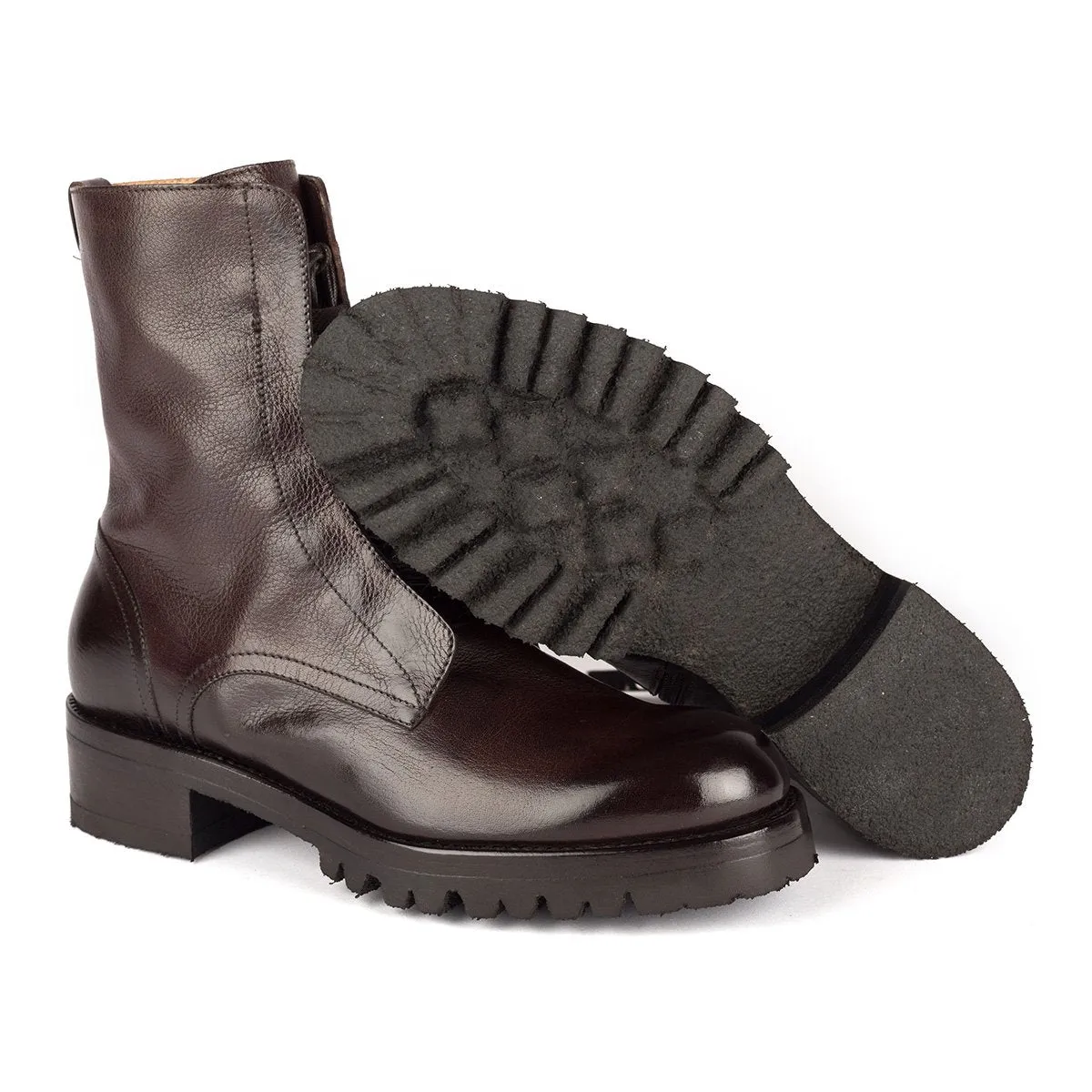 CAMIL 70022<br> Dark brown lace-up boots