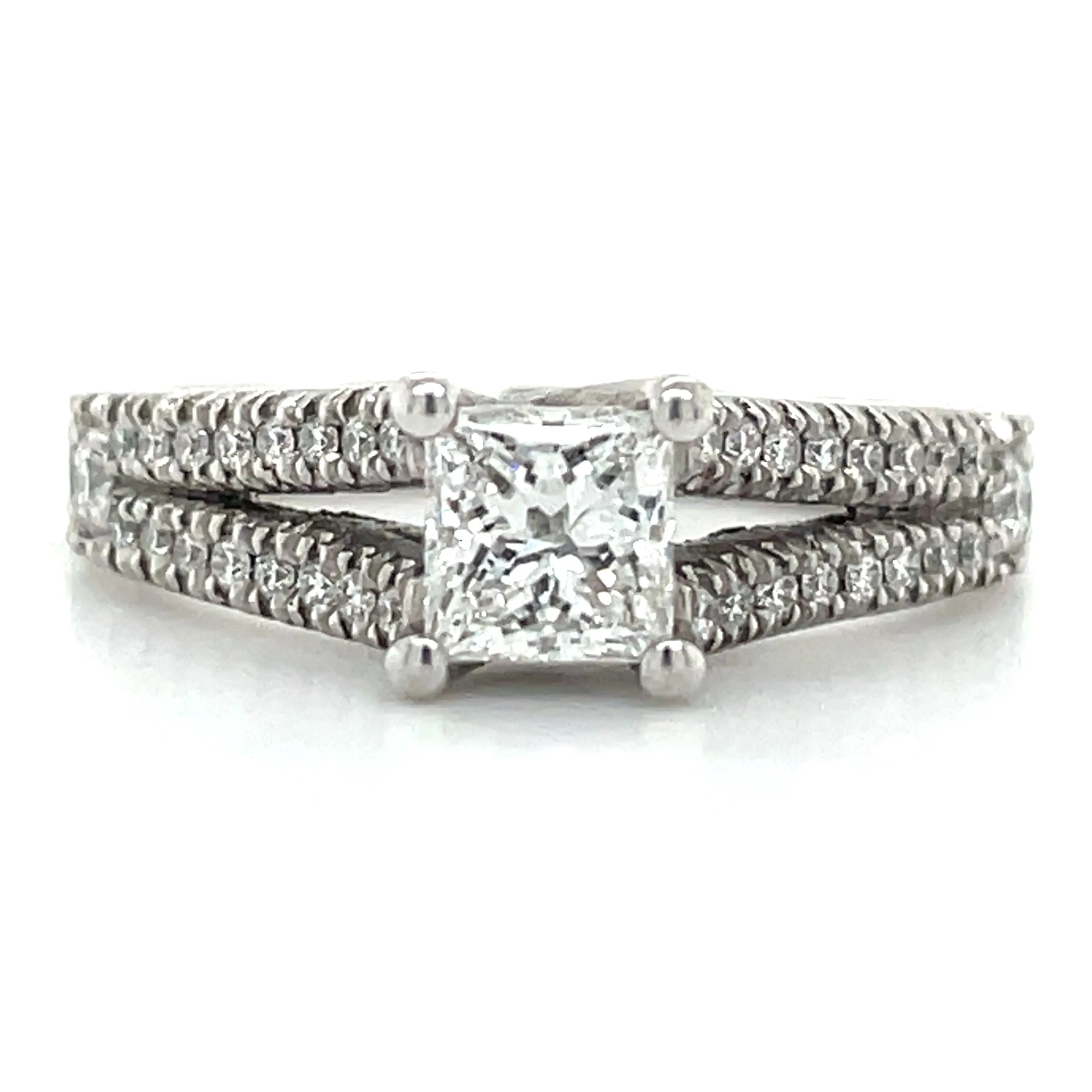 Camille - Platinum Princess Cut Split Shank Earth Grown Diamond Engagement Ring