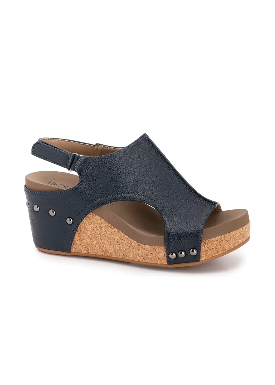 Carley Navy Wedge