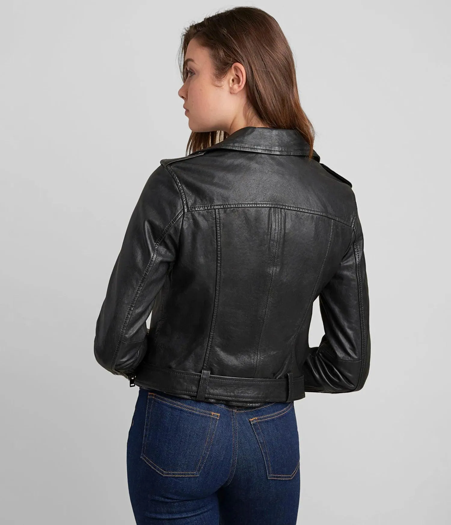 Carly Genuine Leather Moto Jacket