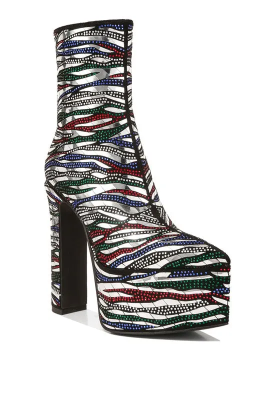 Cartier Pattern Embellishment Platform Boots