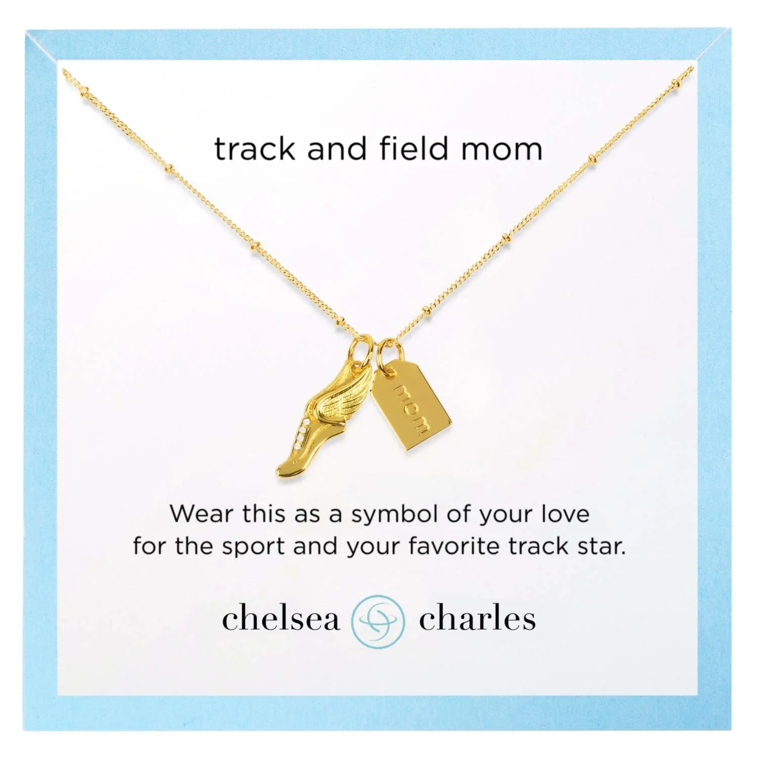 CC Sport Track and Field Mom Double Charm Necklace