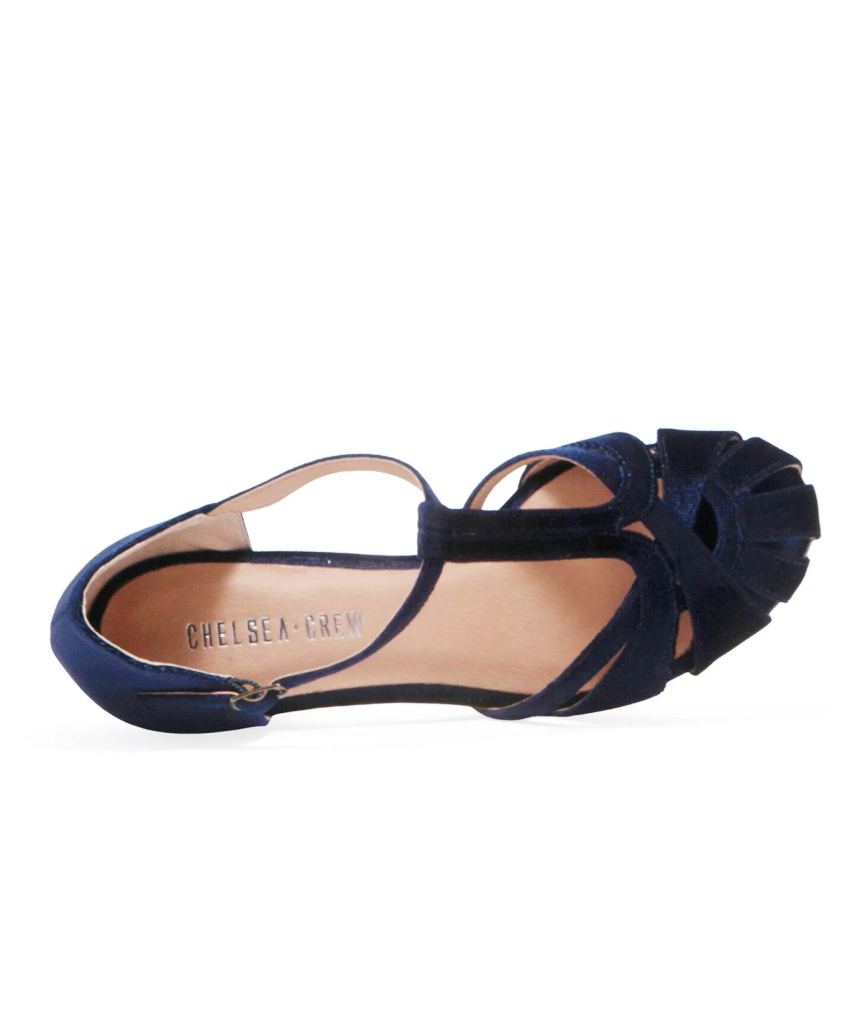 Chelsea Crew 1920s Navy Velvet T-Strap Sergi Heels