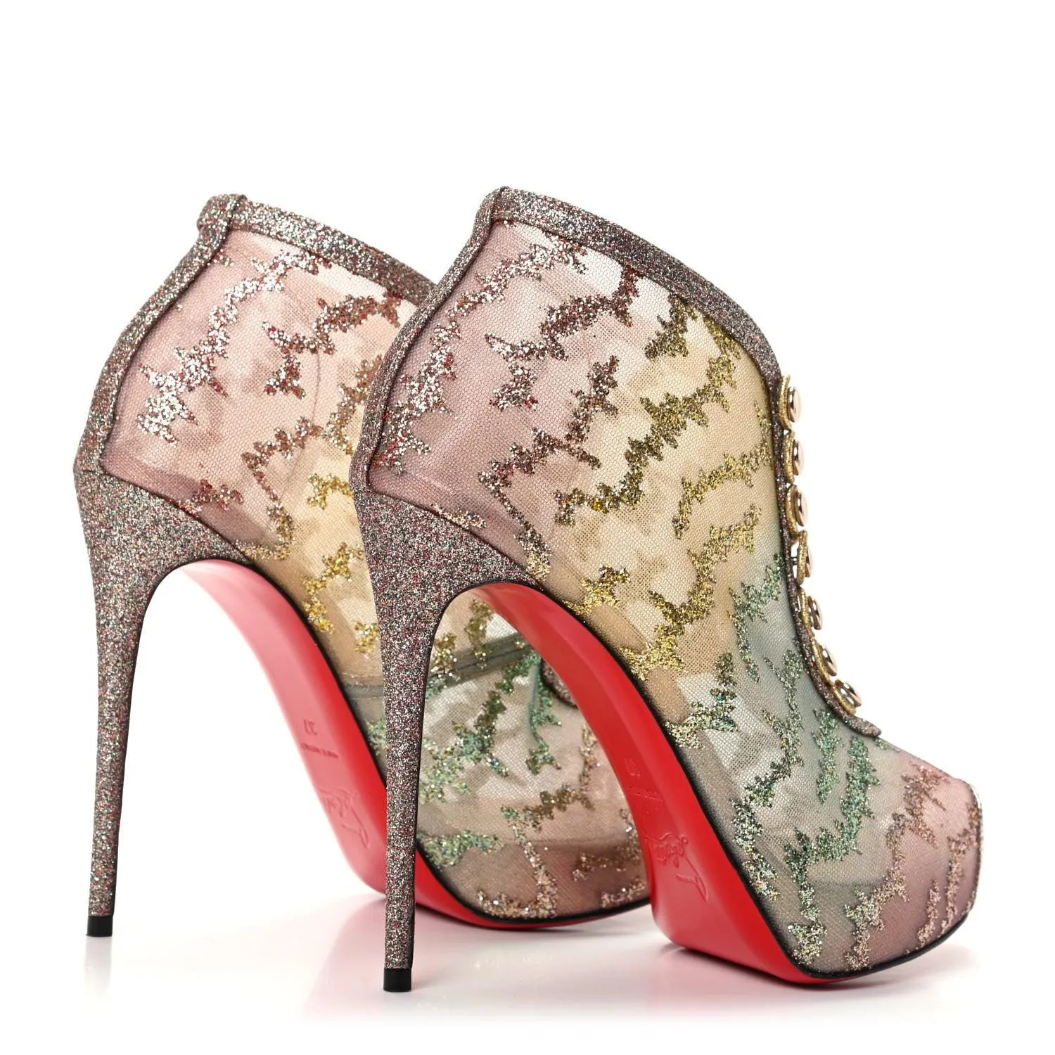 Christian Louboutin Rete Tulle Top Top 120 Ankle Boots