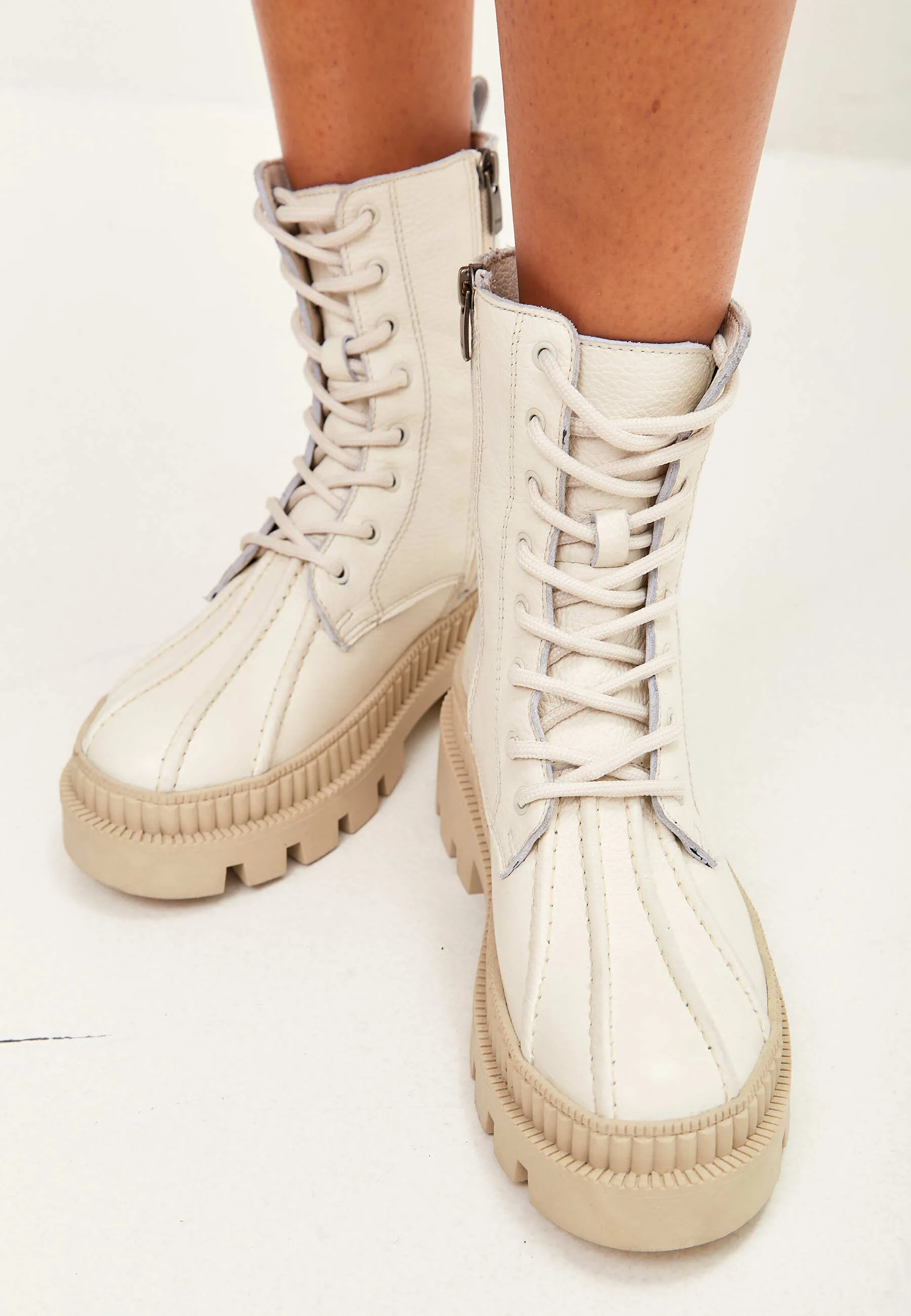 Chunky Sole Lace-Up Boots