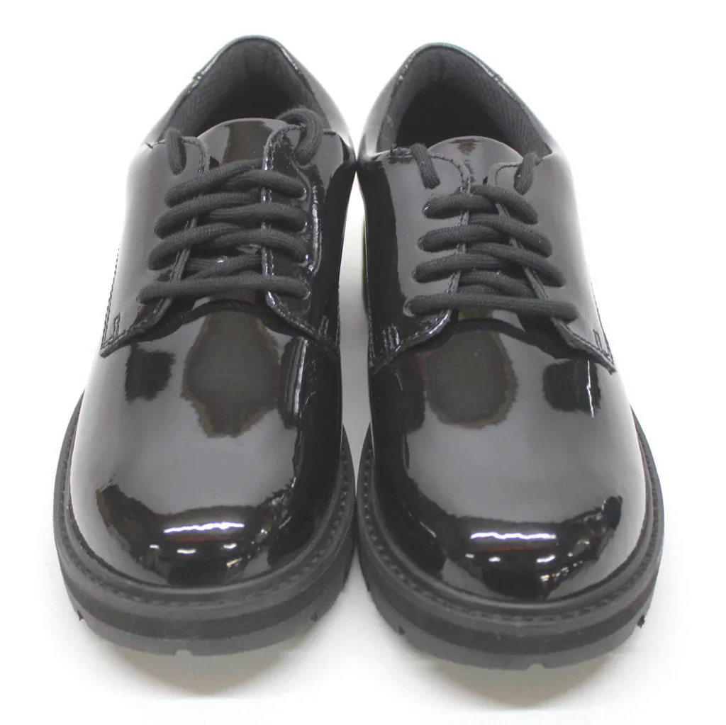 Clarks Prague Lace 26169588 Womens Patent Leather Wide Shoes - Black - UK 2.5