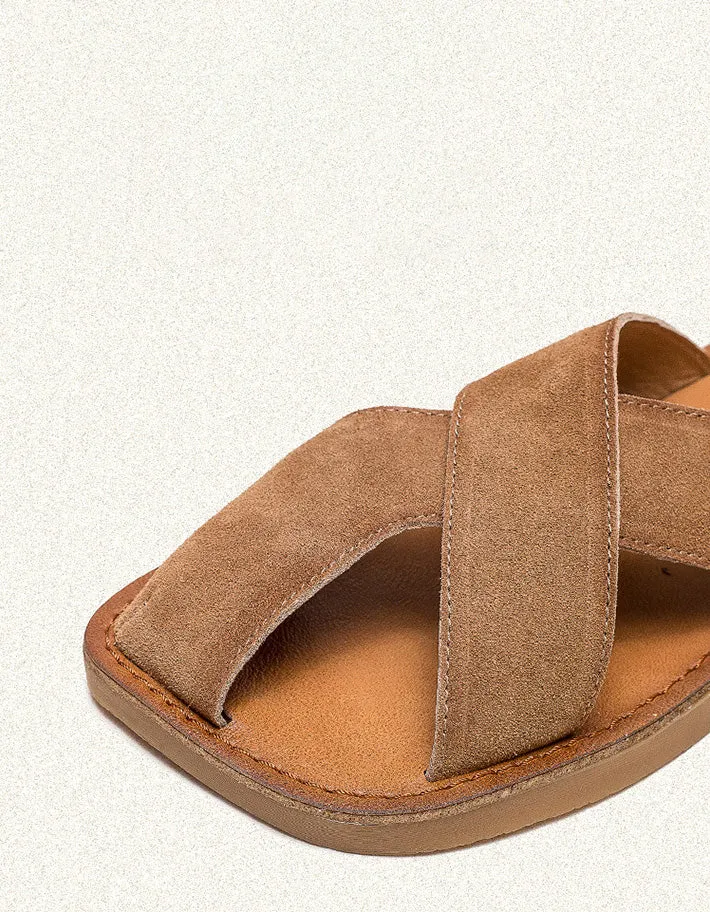 Comfortable Square Toe Suede Summer Slippers