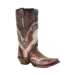 Corral Boots Women's Brown Orix with Embroidery & Studs Boots