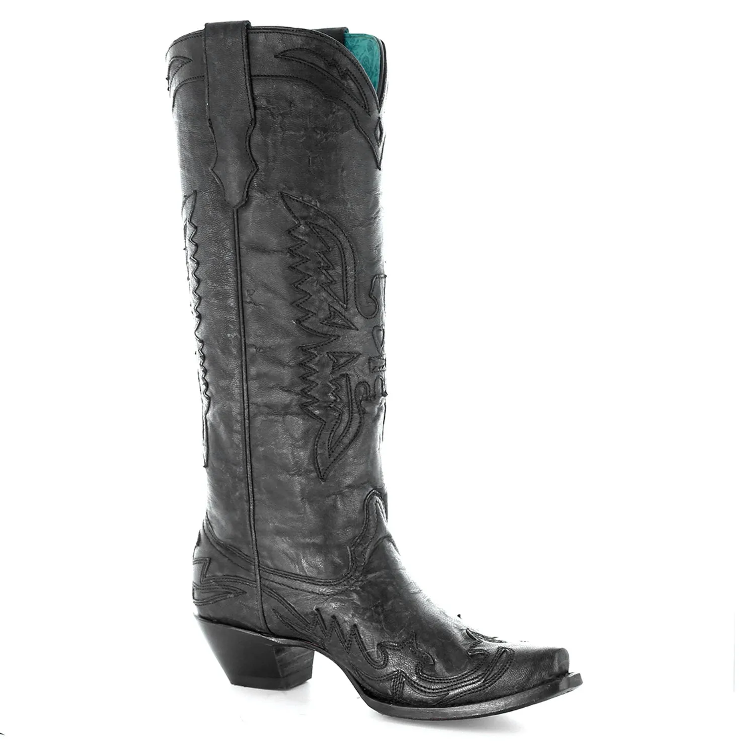 Corral Womens Goat Cowboy Boots Leather Black