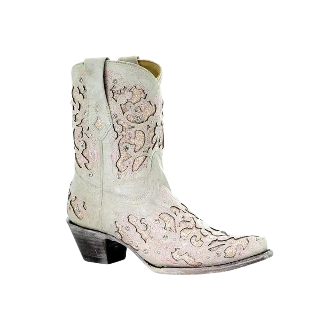 Corral Women's Leather Glitter Pink Boots