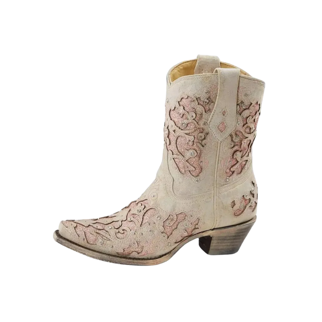 Corral Women's Leather Glitter Pink Boots