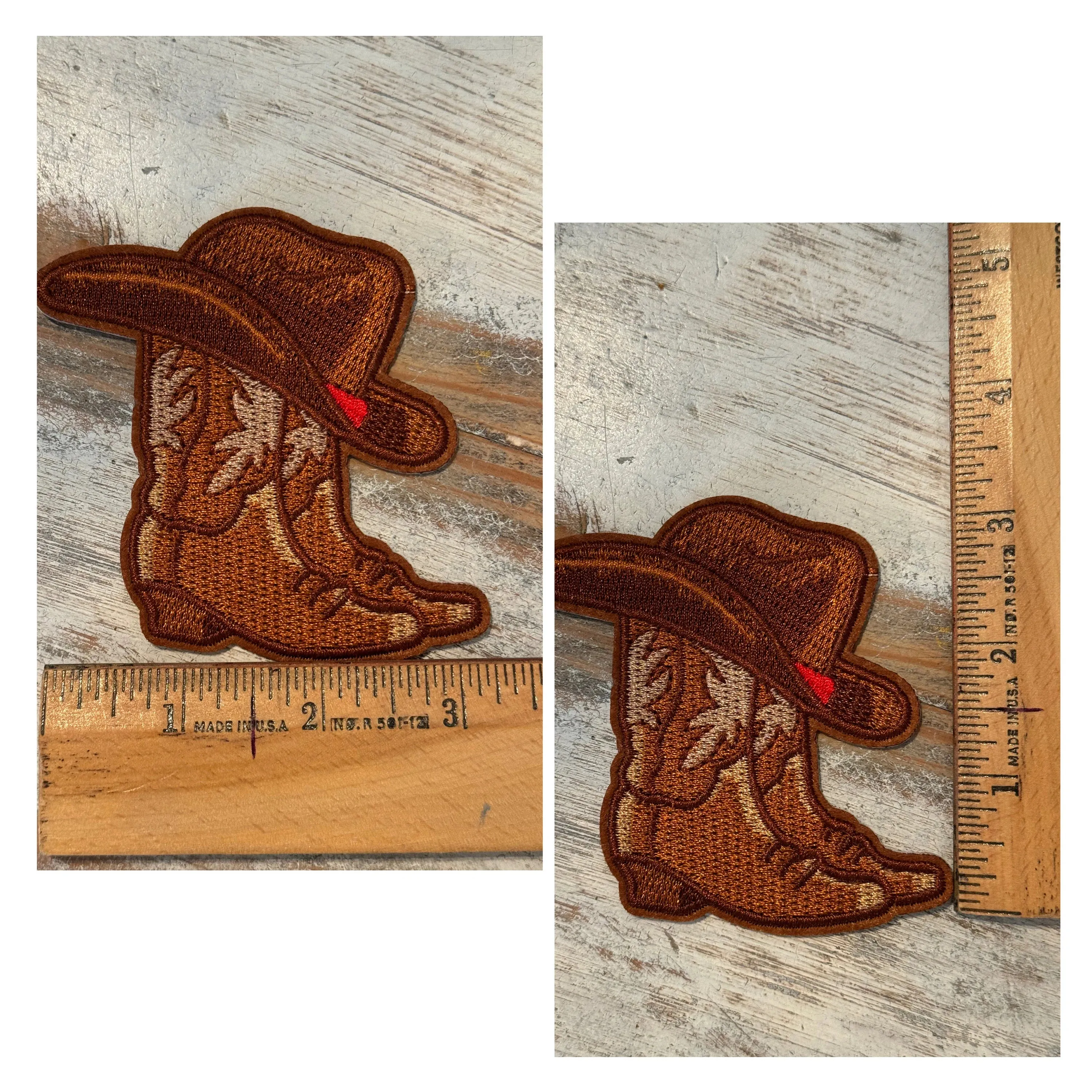 Cowboy Boots & Hat Iron On Patches