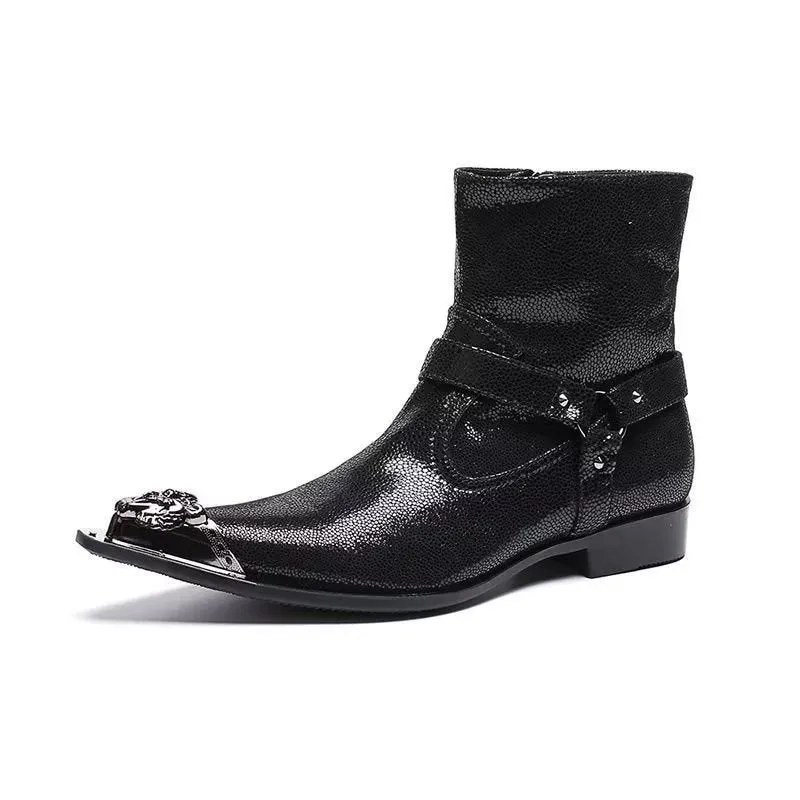 CrocLuxe Exquisite Croc-Embossed Leather Dress Boots