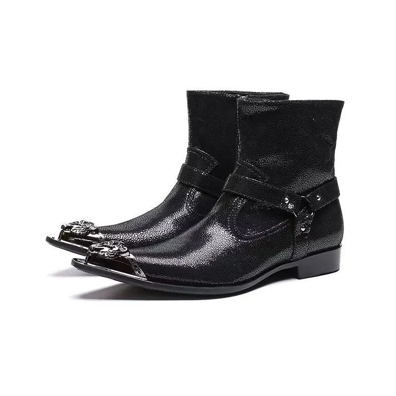 CrocLuxe Exquisite Croc-Embossed Leather Dress Boots