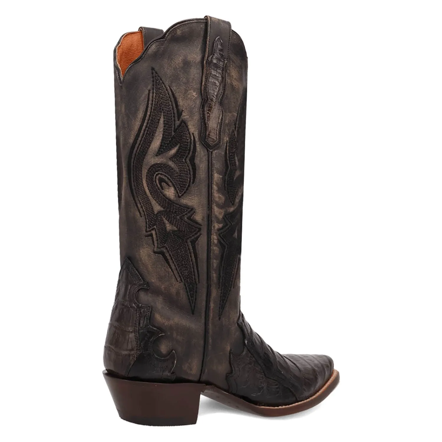 Dan Post Womens Berkeley Black Caiman Cowboy Boots