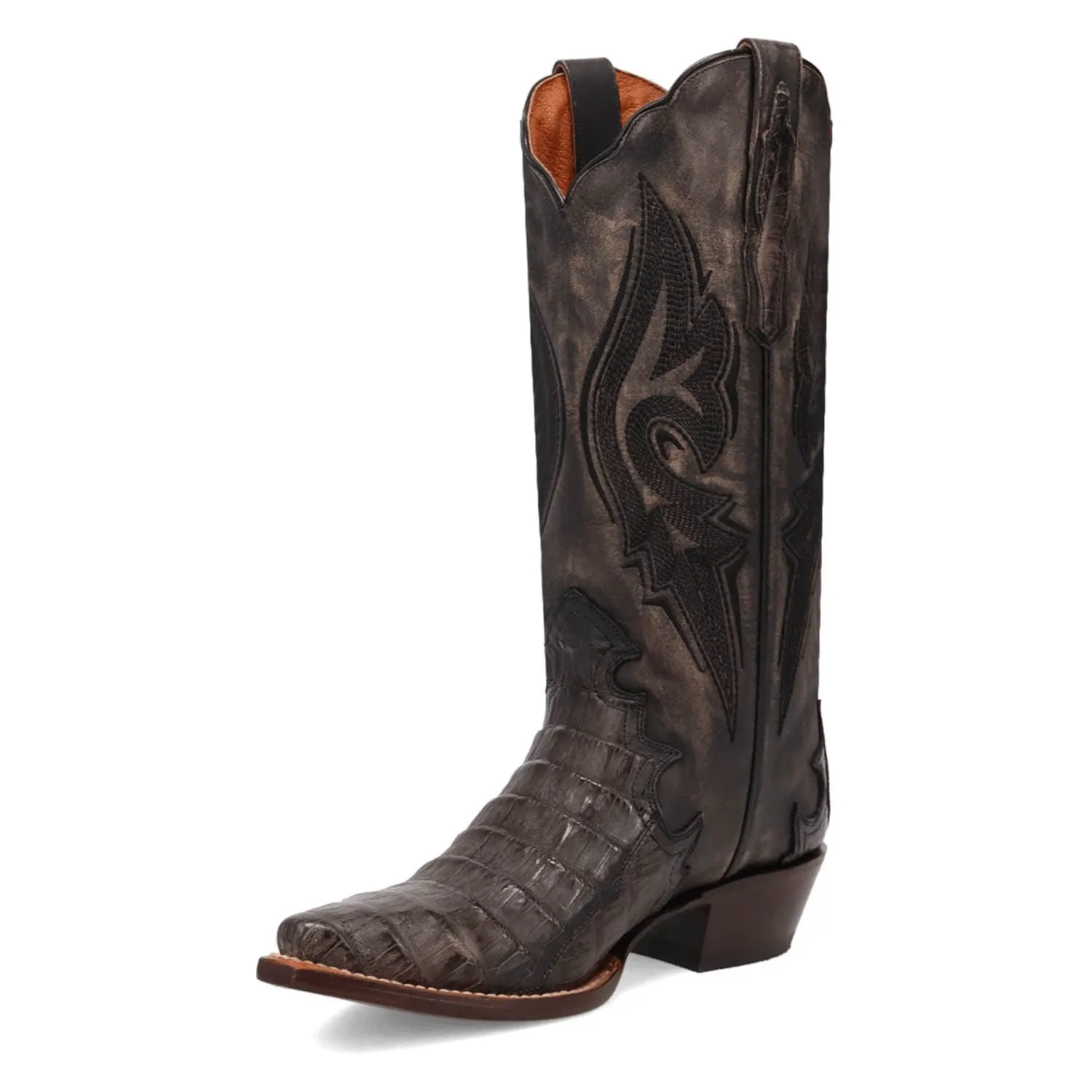 Dan Post Womens Berkeley Black Caiman Cowboy Boots