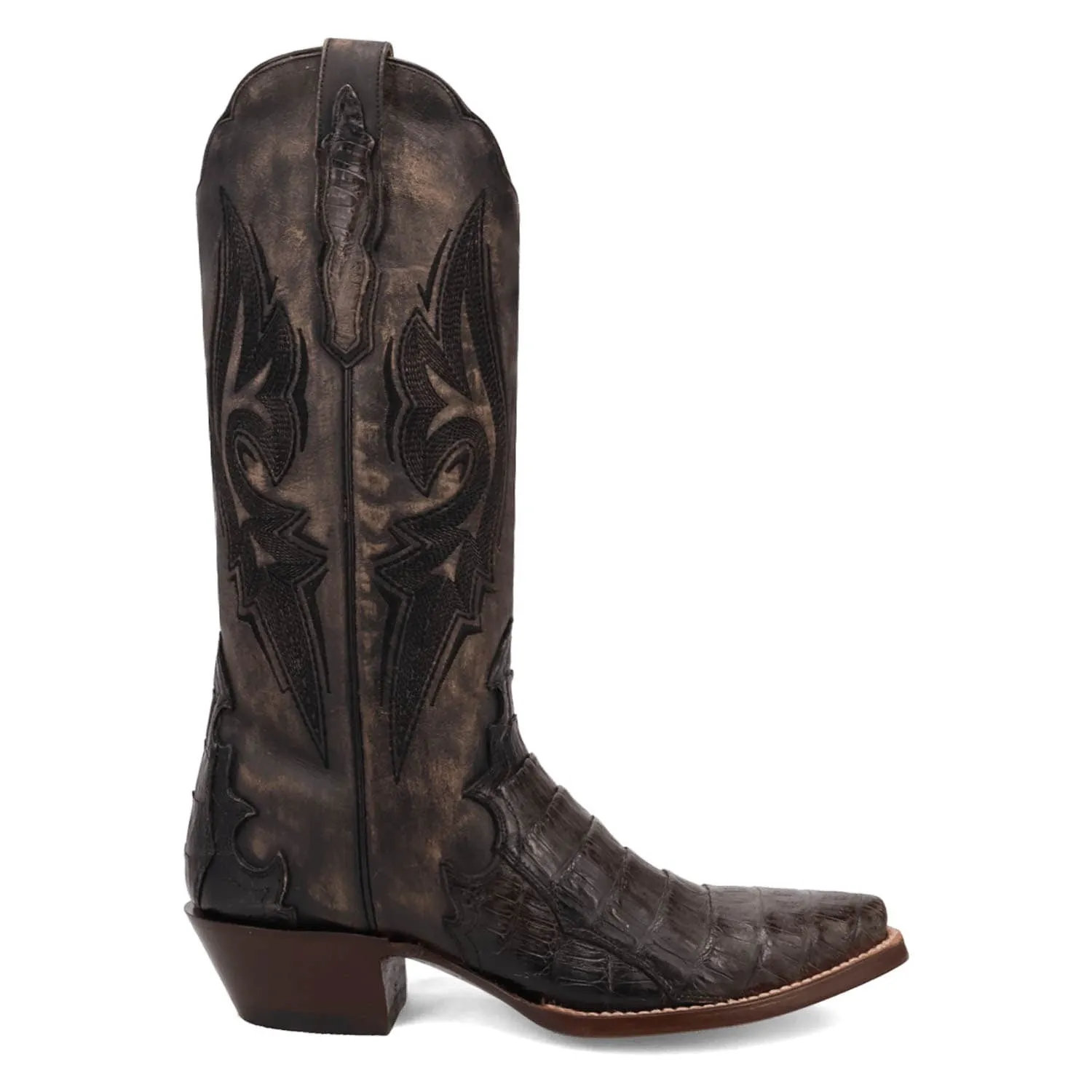 Dan Post Womens Berkeley Black Caiman Cowboy Boots