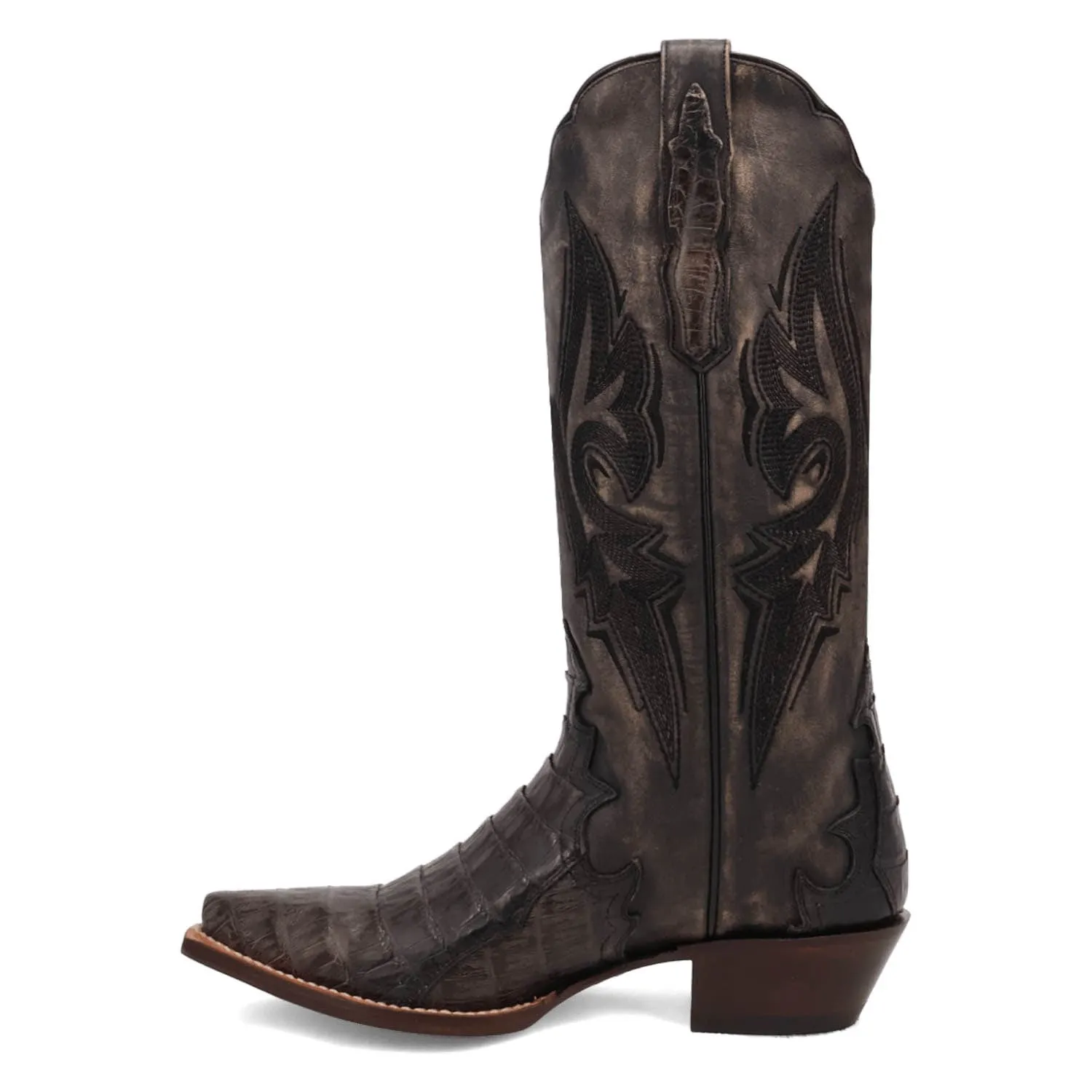 Dan Post Womens Berkeley Black Caiman Cowboy Boots