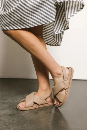 Delta Flat Sandals in Nude