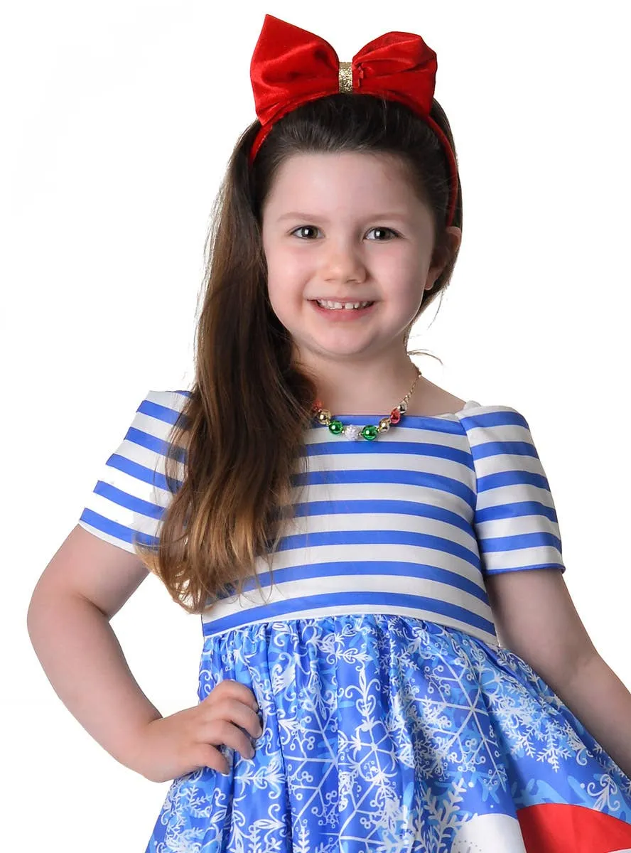 Deluxe Girls Blue Winter Christmas Dress