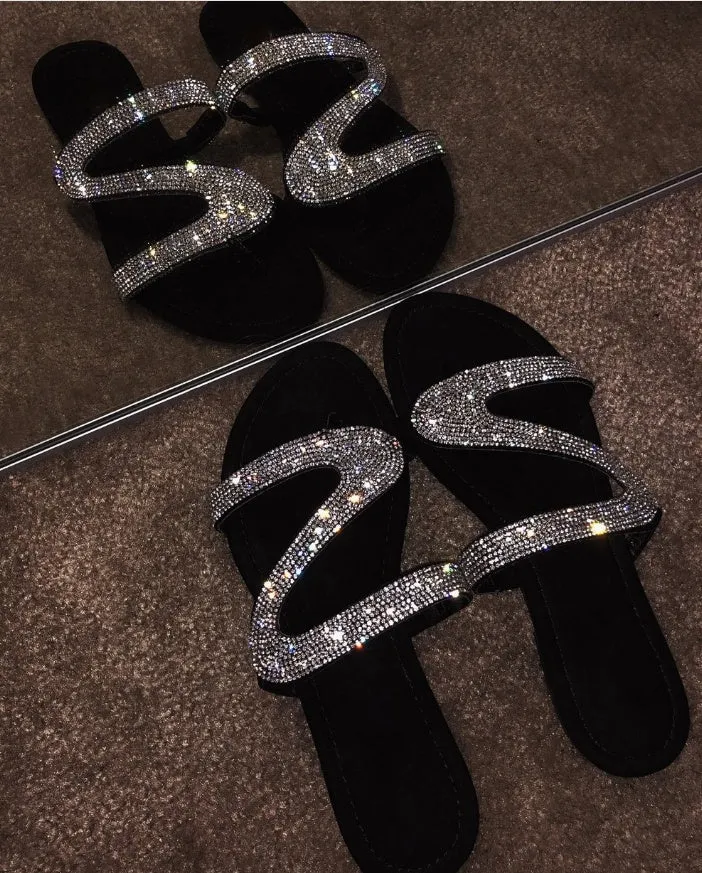 Diamond flat sandals slippers