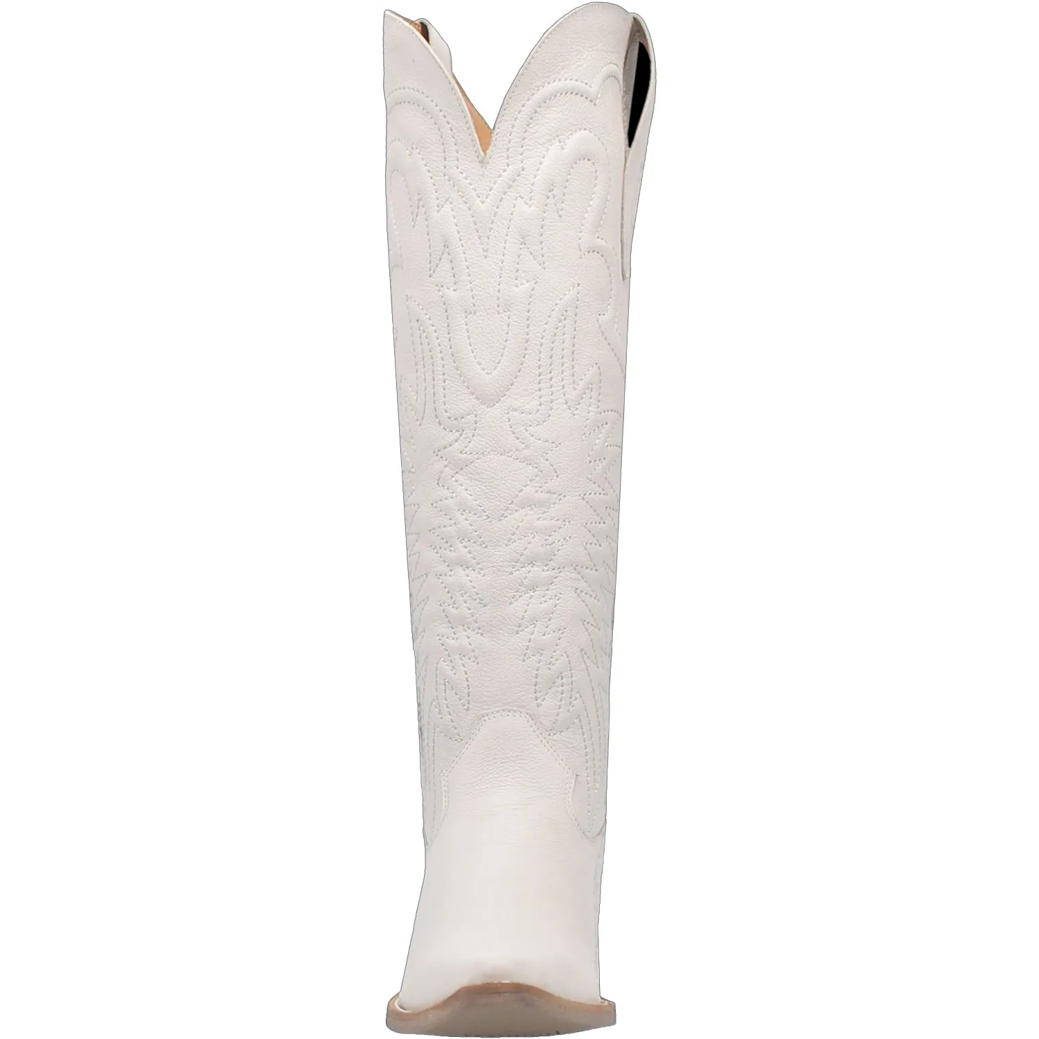 Dingo Womens Raisin Kane White Leather Cowboy Boots