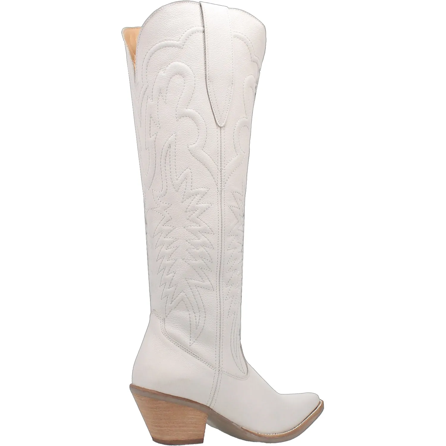 Dingo Womens Raisin Kane White Leather Cowboy Boots