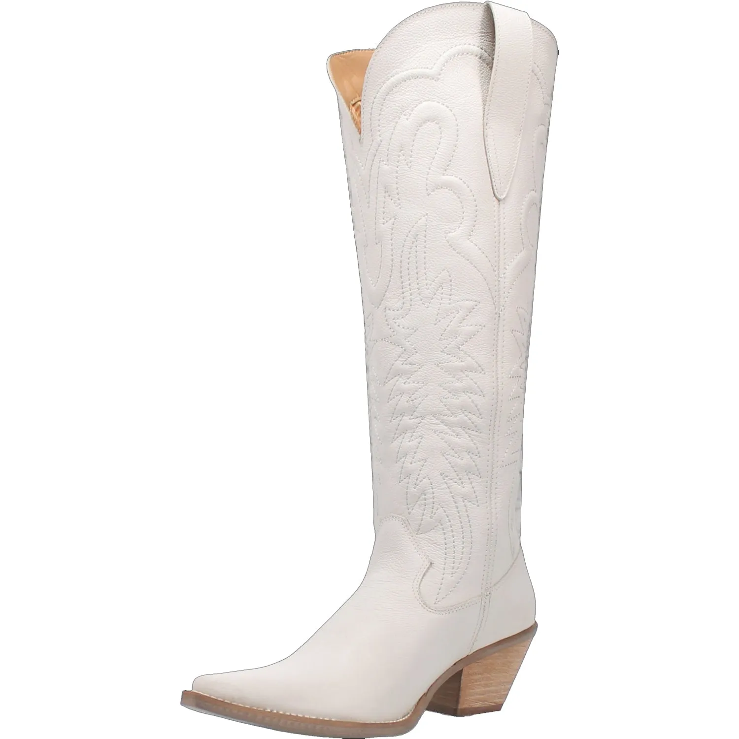 Dingo Womens Raisin Kane White Leather Cowboy Boots