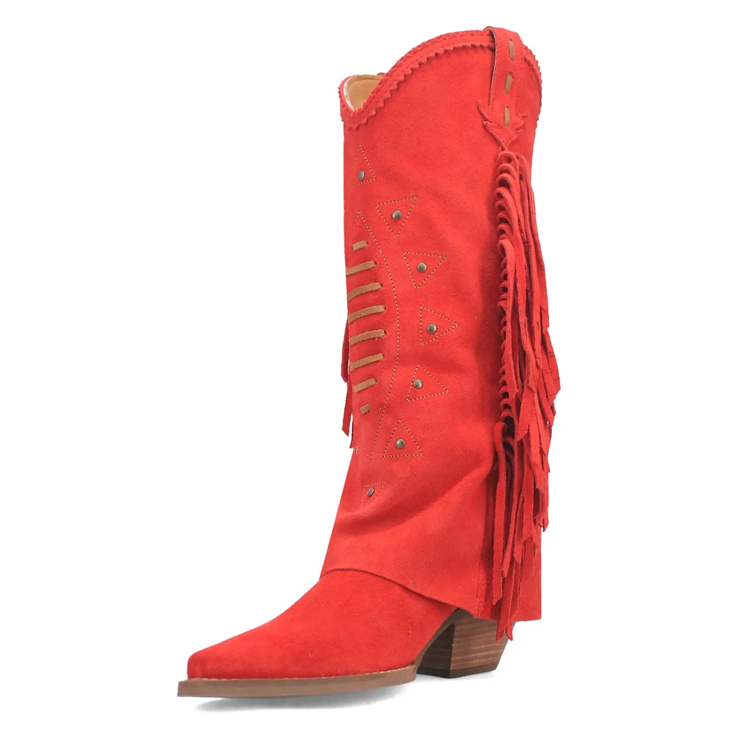 Dingo Womens Spirit Trail Red Suede Cowboy Boots