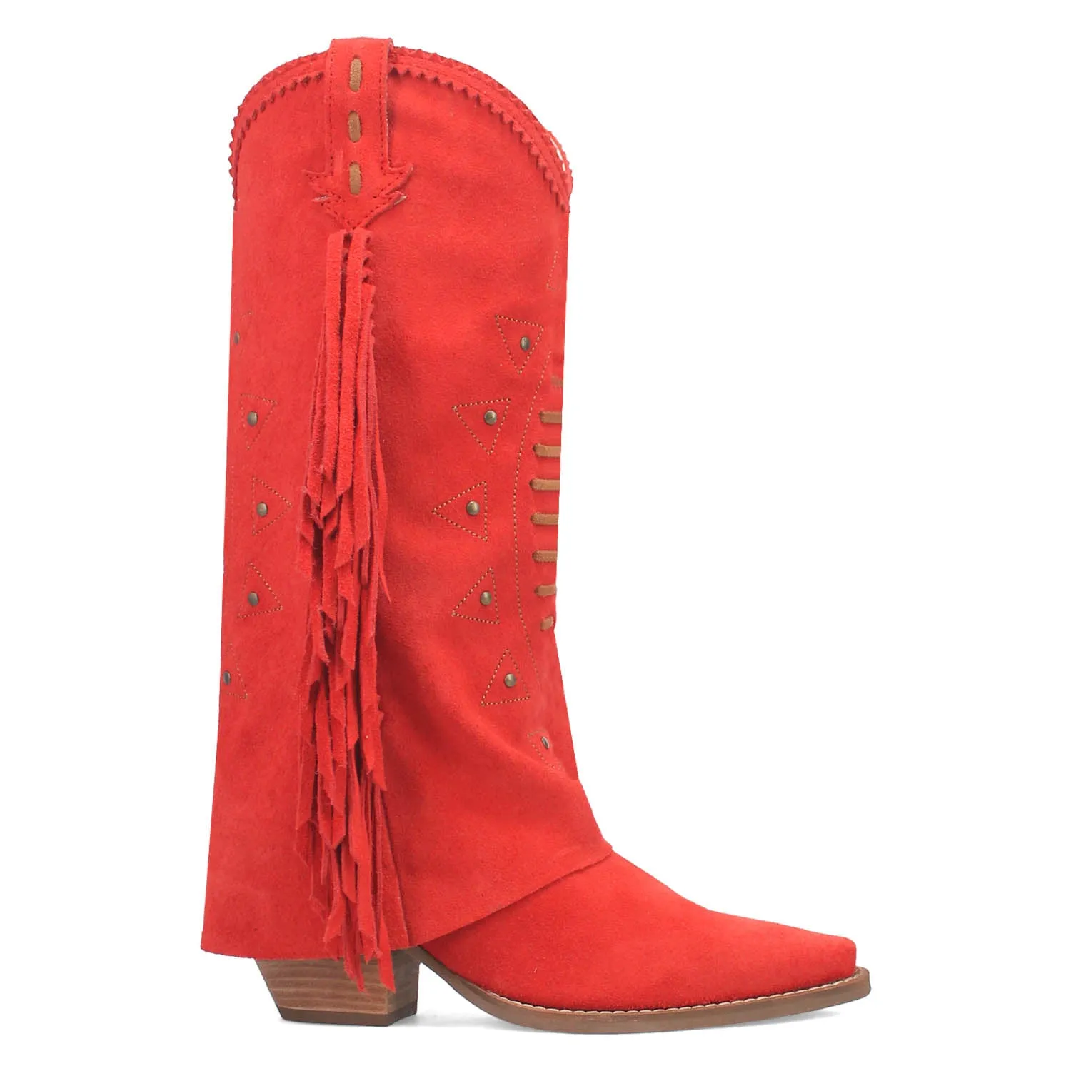 Dingo Womens Spirit Trail Red Suede Cowboy Boots