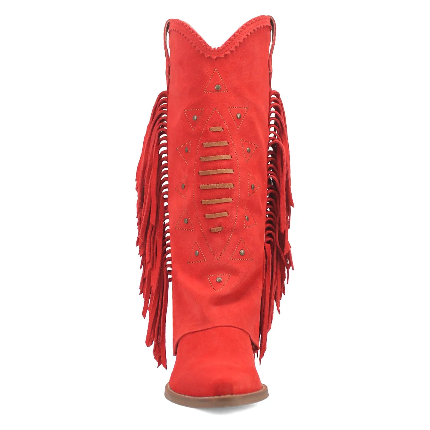 Dingo Womens Spirit Trail Red Suede Cowboy Boots