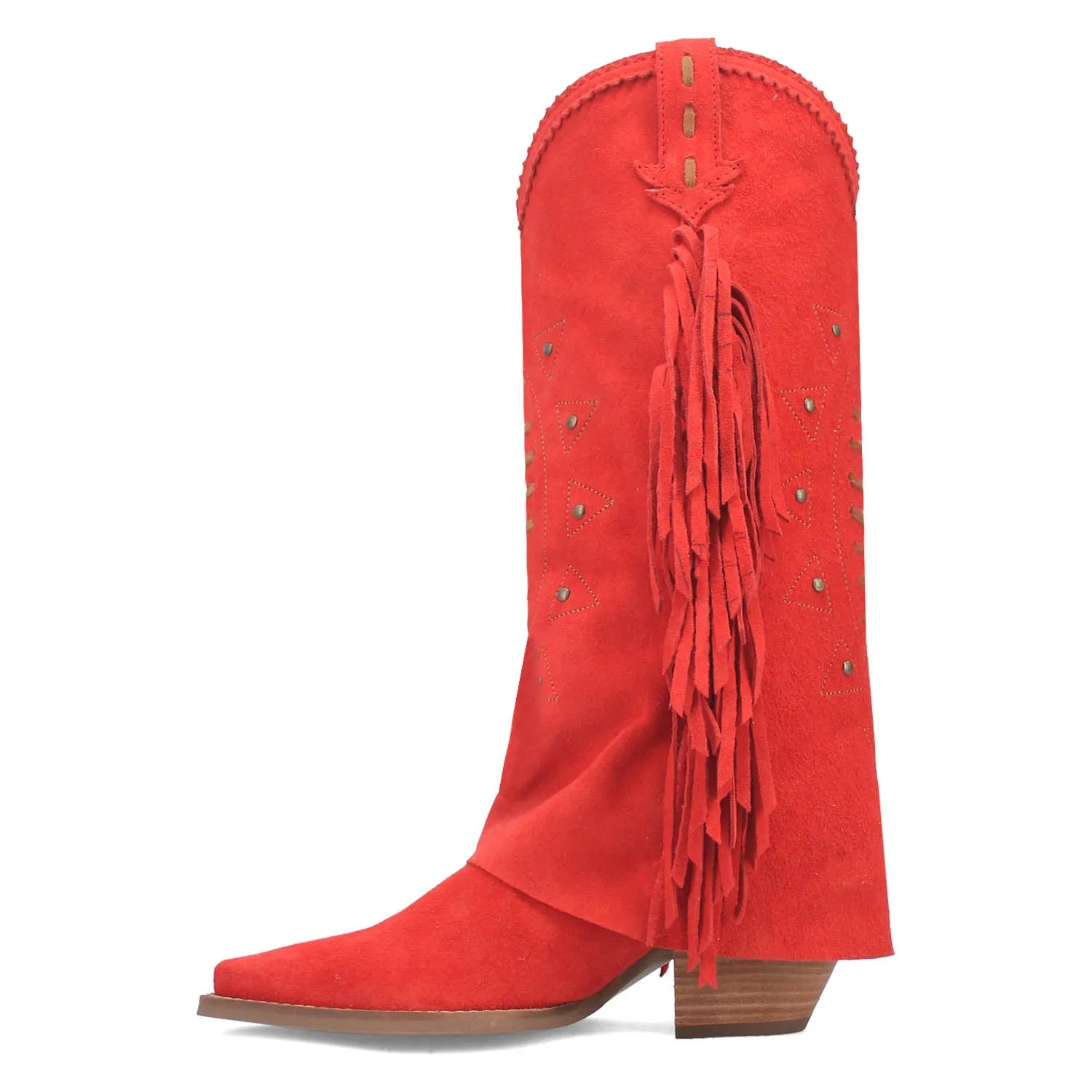 Dingo Womens Spirit Trail Red Suede Cowboy Boots