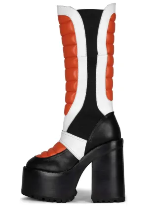 Dirt Bike Boots - Black/Orange/White