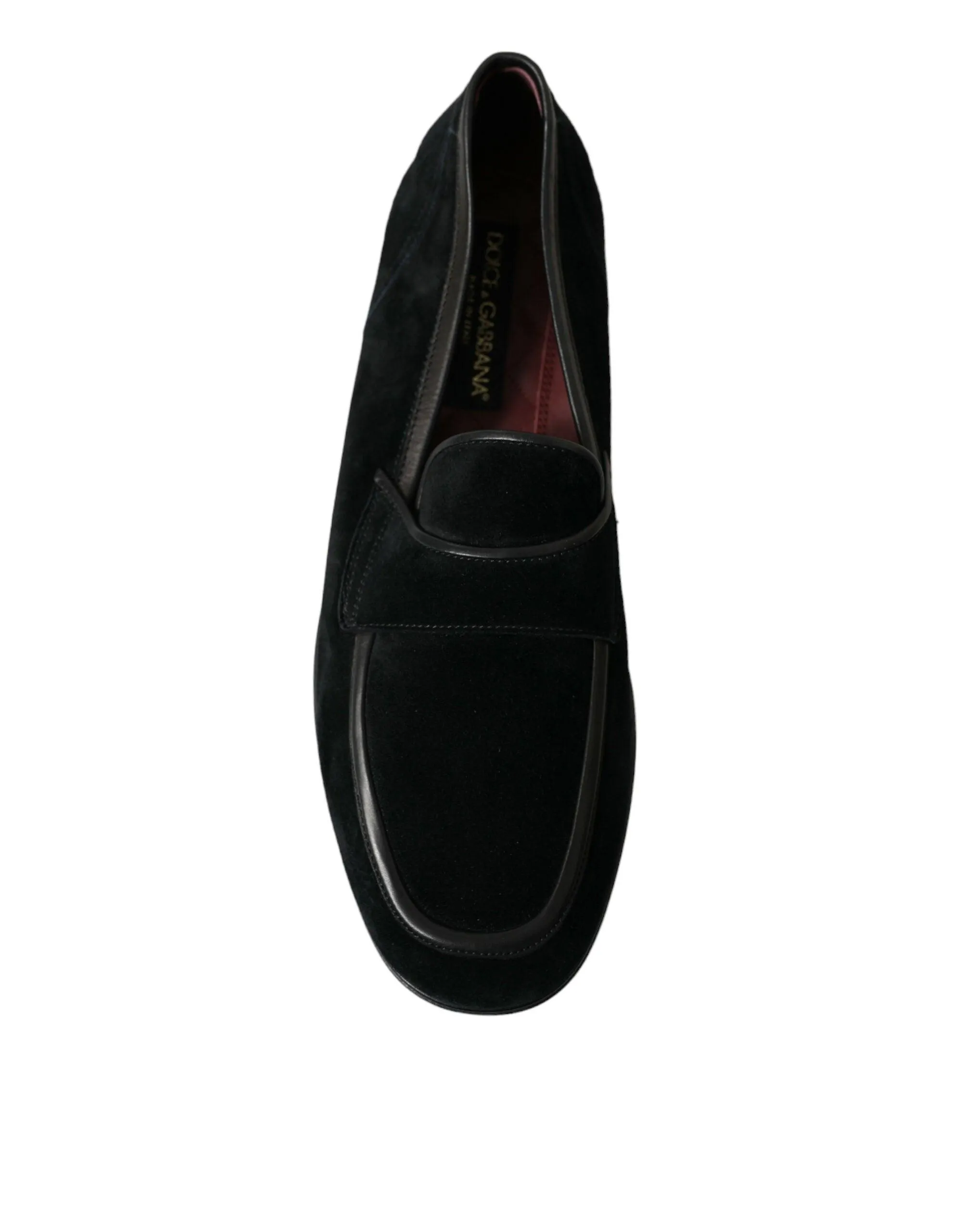 Dolce & Gabbana Black Velvet Slip On Loafers Dress Shoes