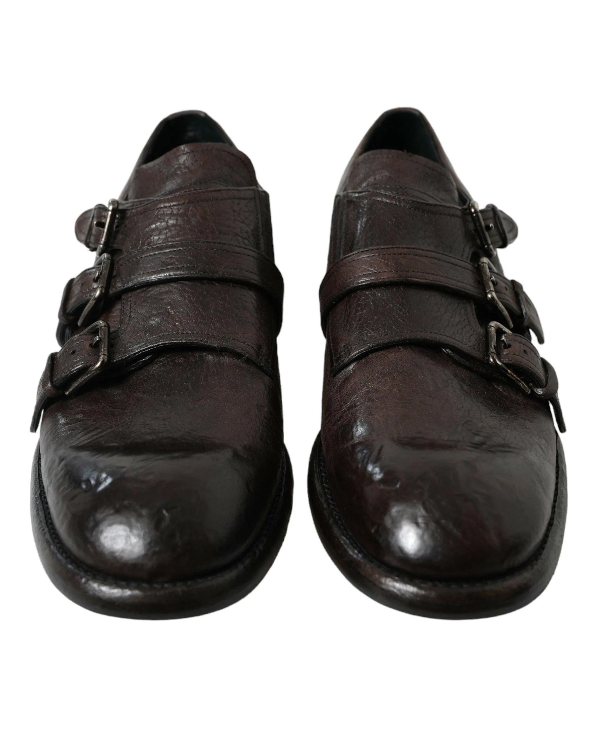 Dolce & Gabbana Brown Leather Strap Formal Dress Shoes