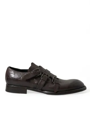 Dolce & Gabbana Brown Leather Strap Formal Dress Shoes