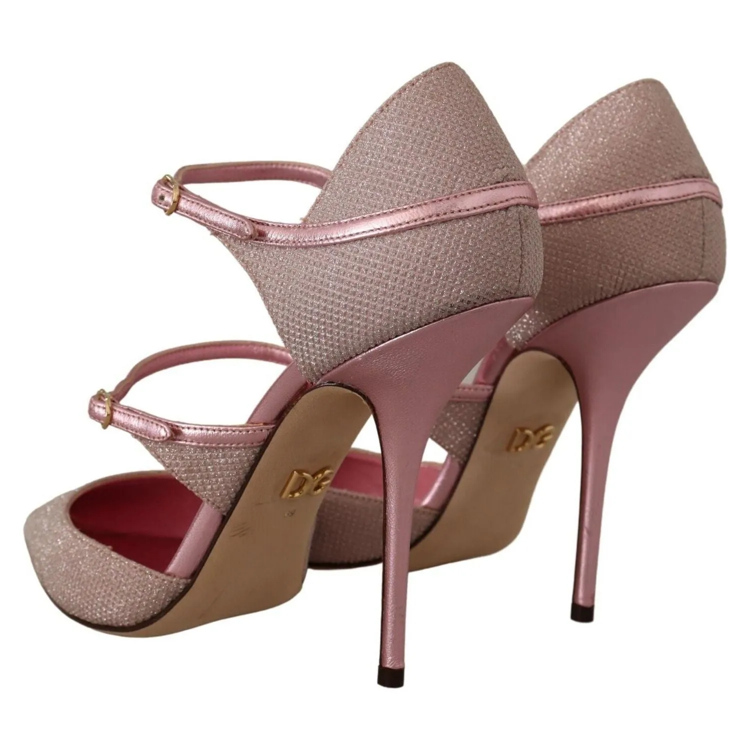 Dolce & Gabbana Pink Glitter High Heel Sandals