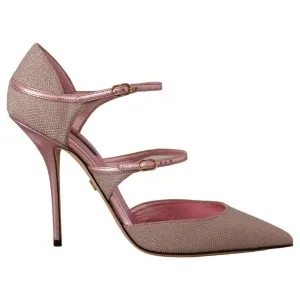 Dolce & Gabbana Pink Glitter High Heel Sandals