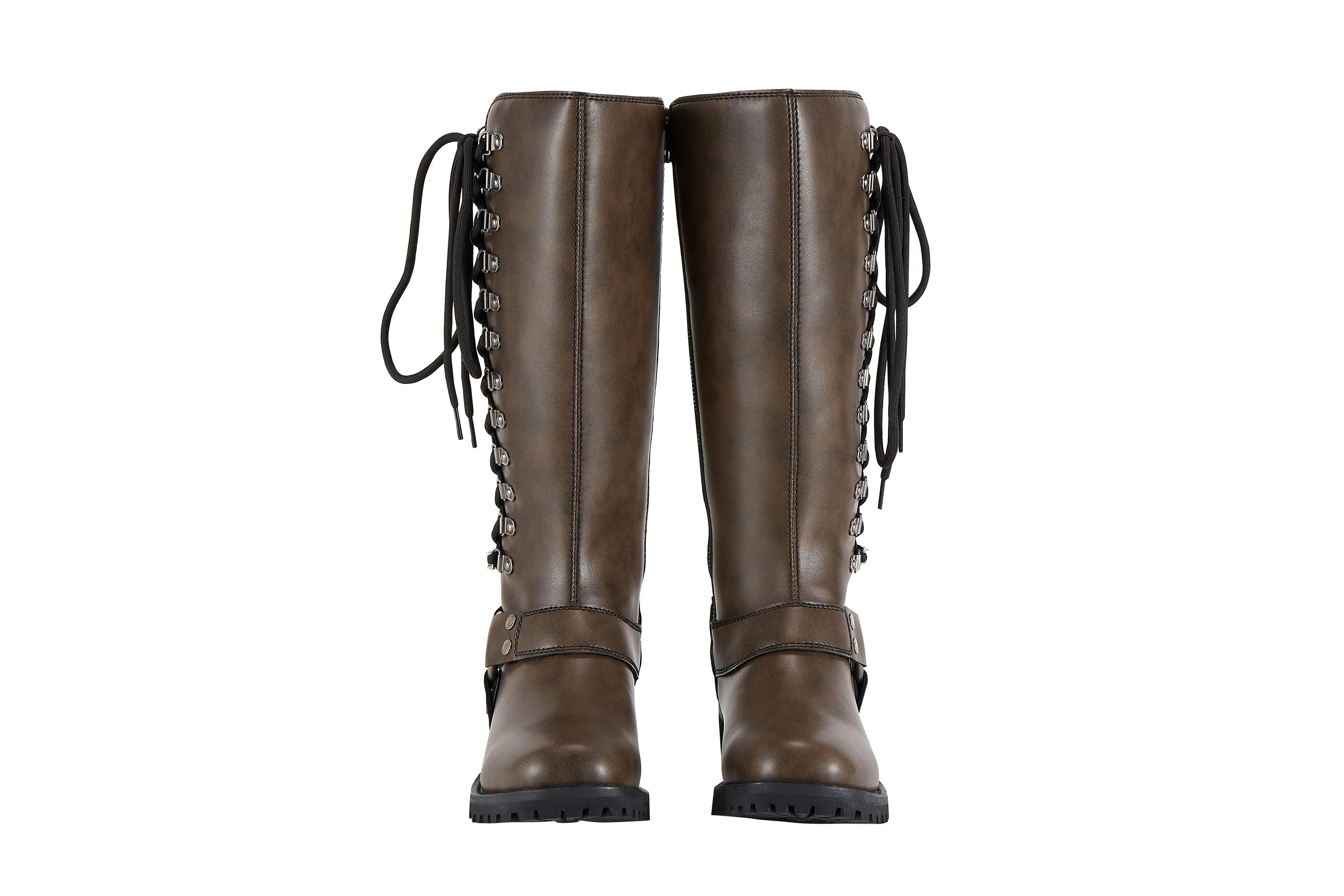 Dream Apparel® Women Long Biker Boots Brown