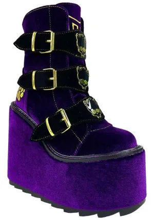 Dune Lo Clawdeen [Purple Velvet] | PLATFORM BOOTS*