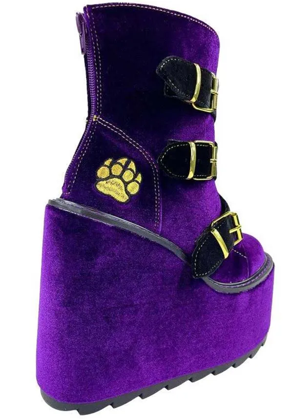 Dune Lo Clawdeen [Purple Velvet] | PLATFORM BOOTS*